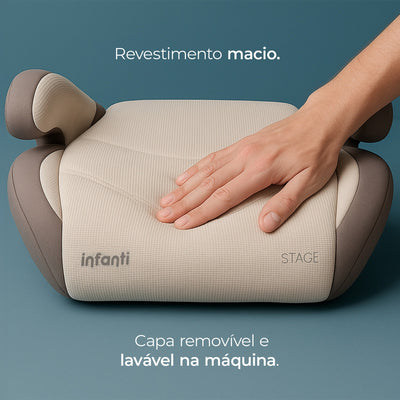 Assento de Elevação Booster Stage Infanti Bege Eclipse - Leve, resistente e fácil de manter