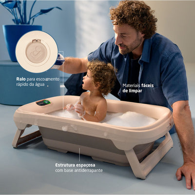 Banheira Infantil Dobrável Maxi-Cosi Indigo Plus Muted Terra - Estrutura estável e antiderrapante