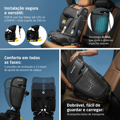 Cadeirinha De Bebê Para Carro Maxi-Cosi Nomad XL Plus Authentic Black - Instalação versátil e estável