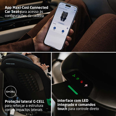 Cadeirinha De Bebê Para Carro Maxi-Cosi Spinel 360° Smart Authentic Black Tech - Tecnologia como aliada da segurança